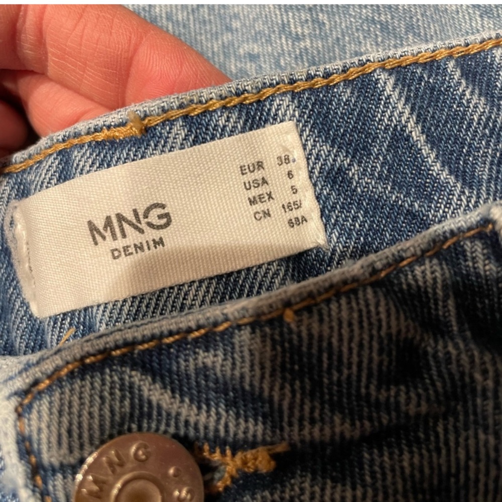 High Rise Blue Cuffed Women's Jeans - Picture 3 of 5